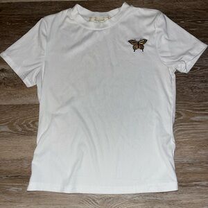 Elegant White Tee with Butterfly Accent